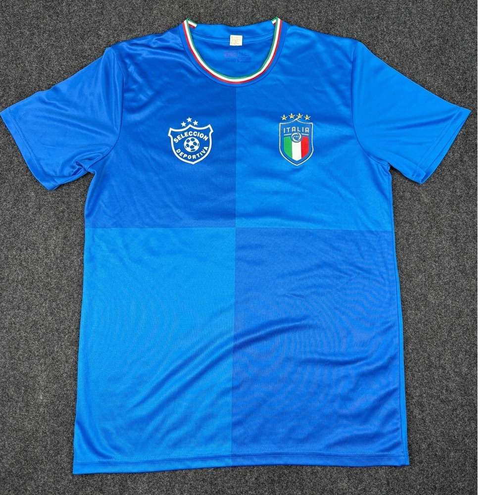 Italia FIGC Soccer Jersey Blue Italy National Team Shirt #19 Mens Large L